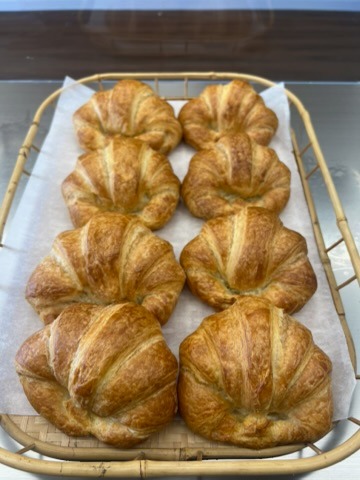 Freshly baked pastries on tray