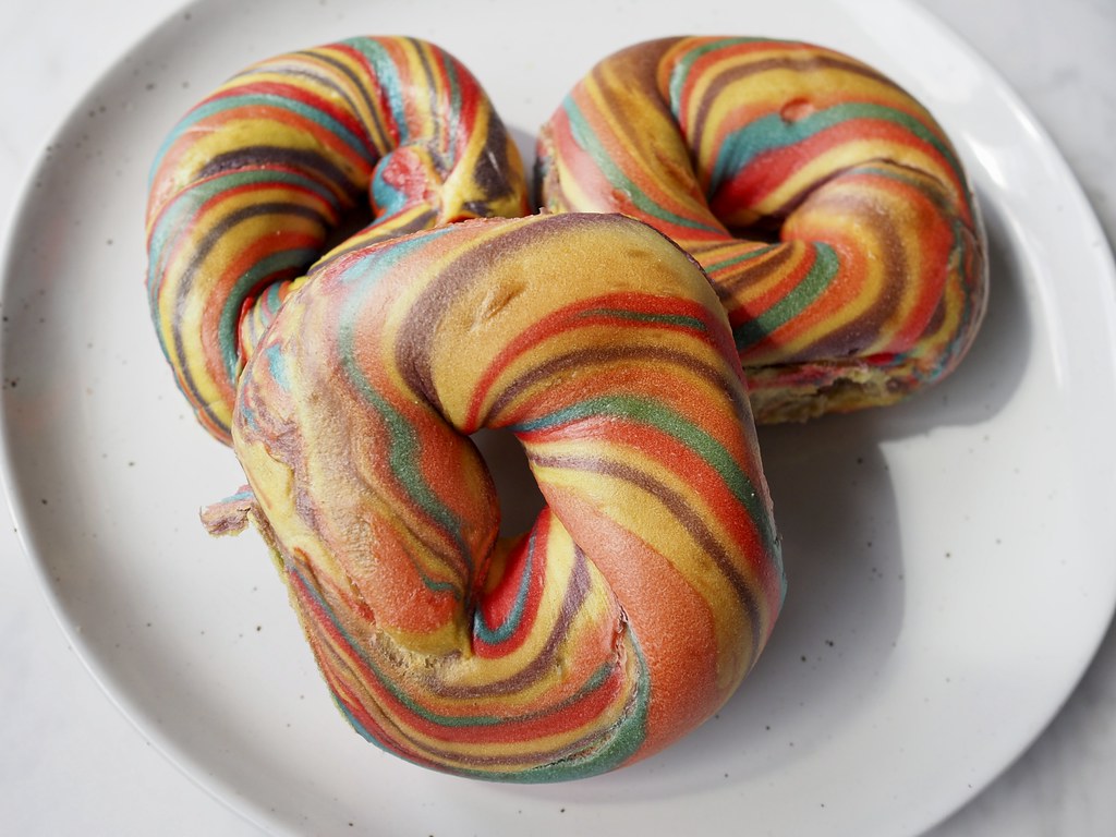 Vibrant handcrafted Unicorn Rainbow Bagels